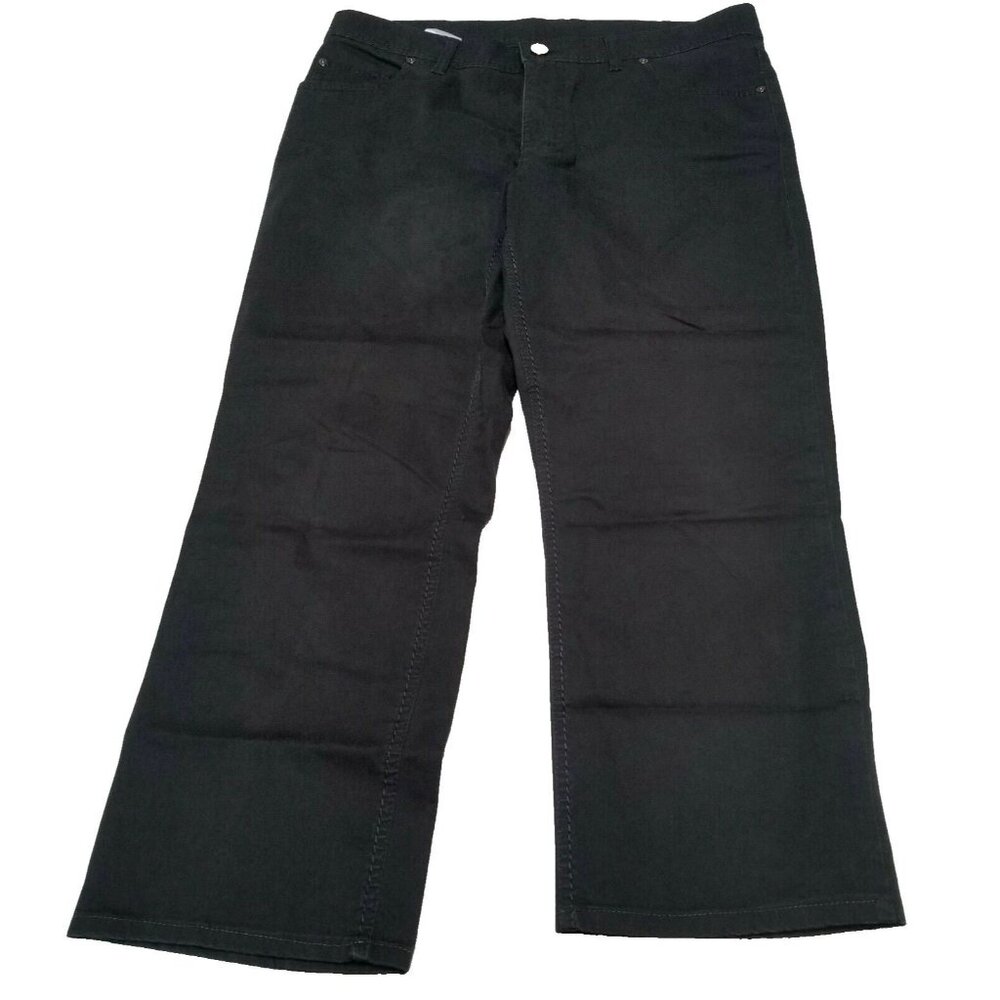 Bogner Womens Size L12 Mid-Rise Straight Leg Jeans Cotton Black Stretch Casual